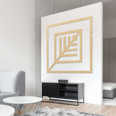 Drewniana dekoracja liść kwadrat - ATALY