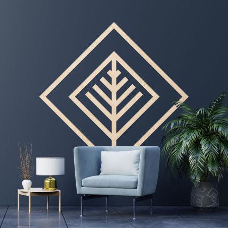 Drewniana dekoracja liść kwadrat - ATALY