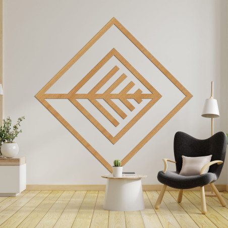 Geometryczny drewniany obraz o minimalistycznym designie na ścianę