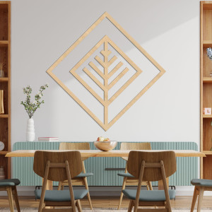 Geometryczny drewniany obraz o minimalistycznym designie na ścianę 2