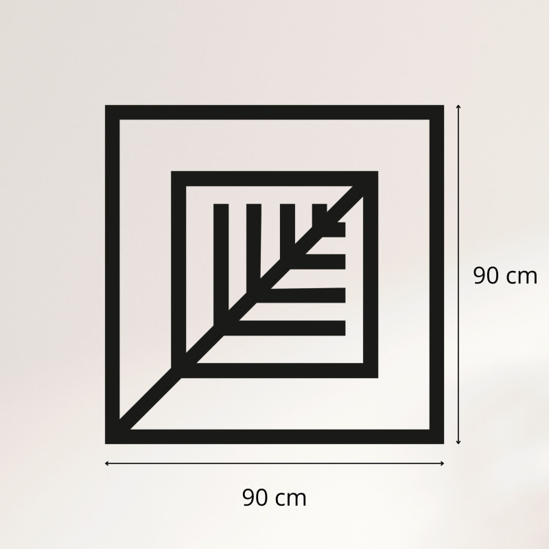 Geometryczny drewniany obraz o minimalistycznym designie na ścianę