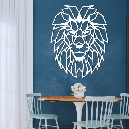 Drewniana dekoracja ścienna geometryczna sylwetka lwa - LEONIS