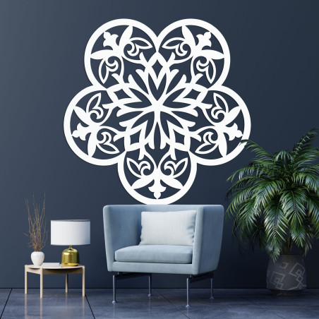Drewniana dekoracja ścienna mandala cichy kwiat - FLORIVA