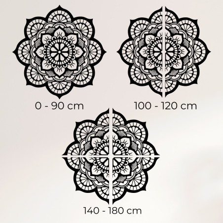 Drewniana rzeźbiona mandala na ścianę ze szczegółowym wzorem kwiatowym