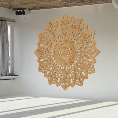 Drewniany obraz ścienny mandala w kształcie słońca - IGNEUS