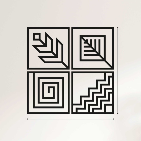 Drewniana sztuka ścienna 4 sztuki Geometria Drewniana sztuka ścienna 4 sztuki Geometria