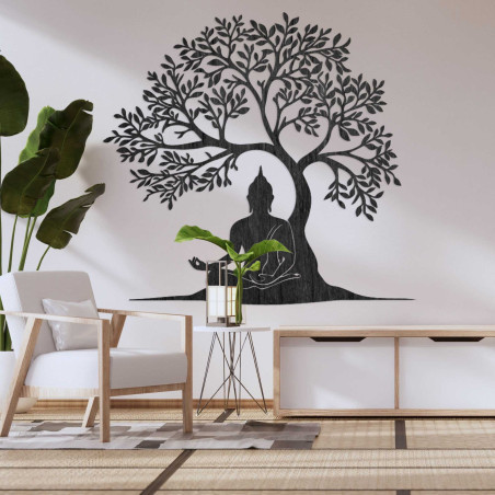 Drewniana dekoracja Budda i drzewo życia - MEARNE
