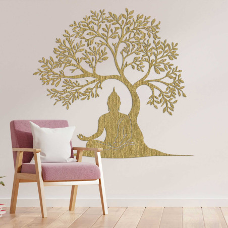 Drewniana dekoracja Budda i drzewo życia - MEARNE