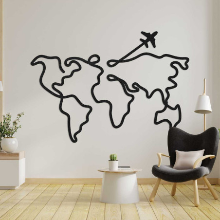 Drewniana mapa na ścianie