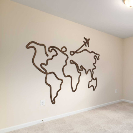 Drewniana mapa na ścianie