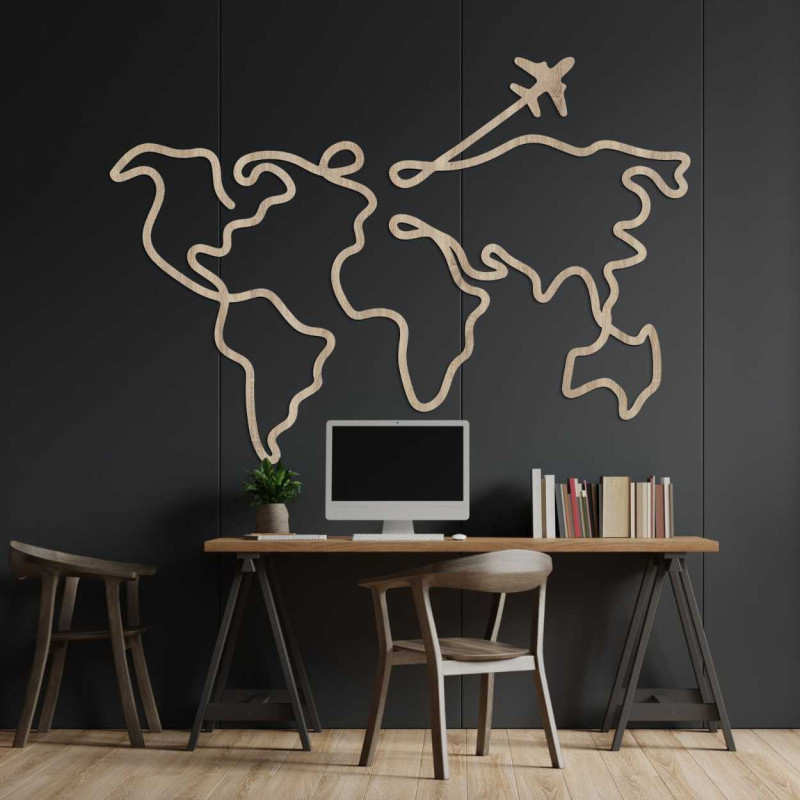 Drewniana mapa na ścianie