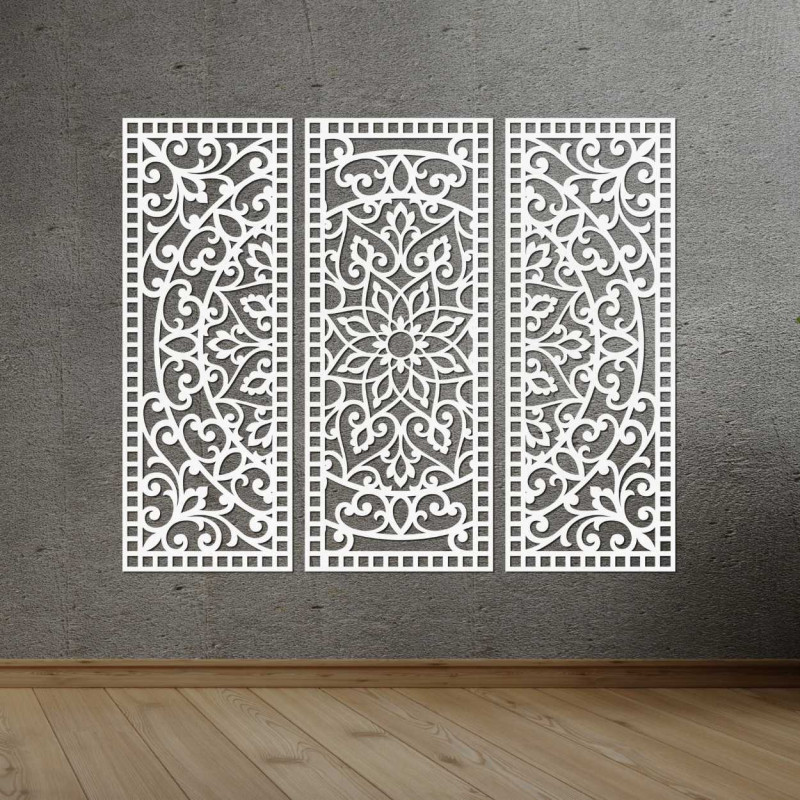 Dekoracja ścienna trzyczęściowy panel mandala - AURELIA