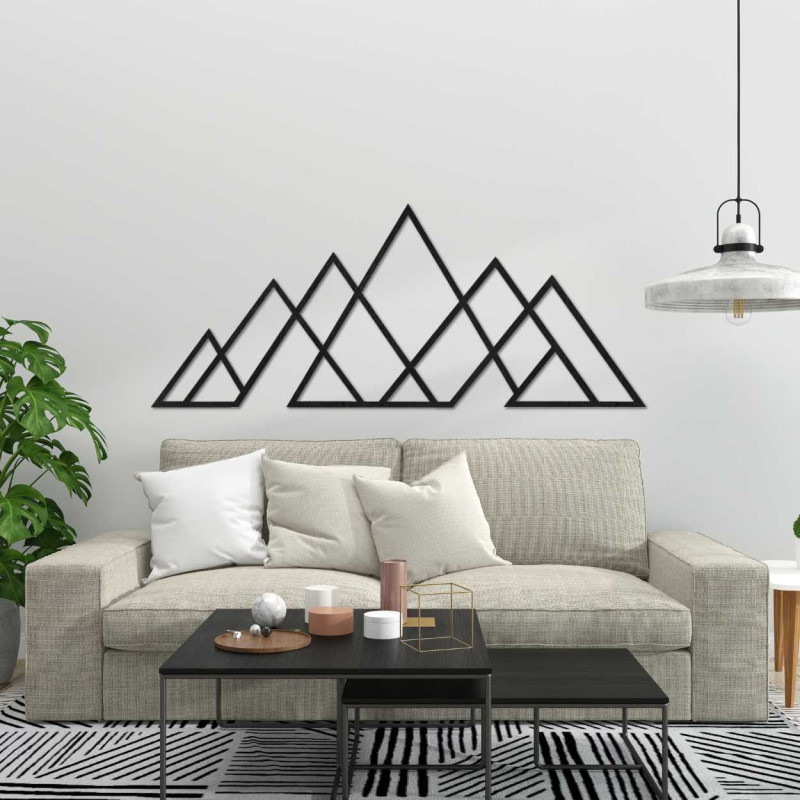 Drewniany obraz ścienny przedstawiający geometryczne góry - APALATU