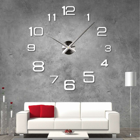 Naklejkowy zegar na ścianę DIY