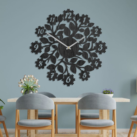 Oryginalny zegar z cyframi i kwiatami