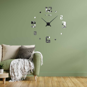 Zegar ścienny z napisem TIME pod liczbą dwanaście i nowoczesnym stylem numerycznym. 2