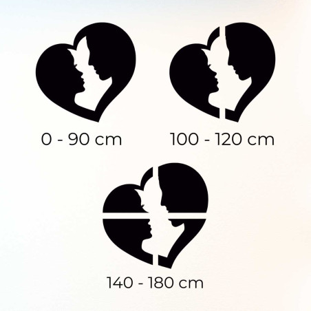 Wzór ścienny przedstawiający związek dwojga ludzi w prostym kształcie serca.