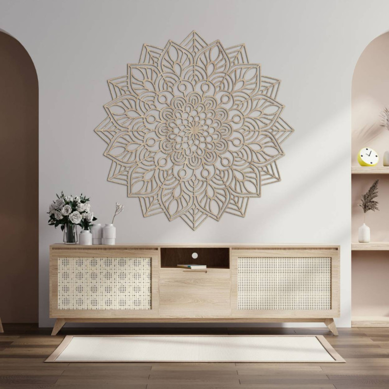 Dekoracja inspirowana naturalnymi i geometrycznymi kształtami tworząca harmonijną kompozycję.