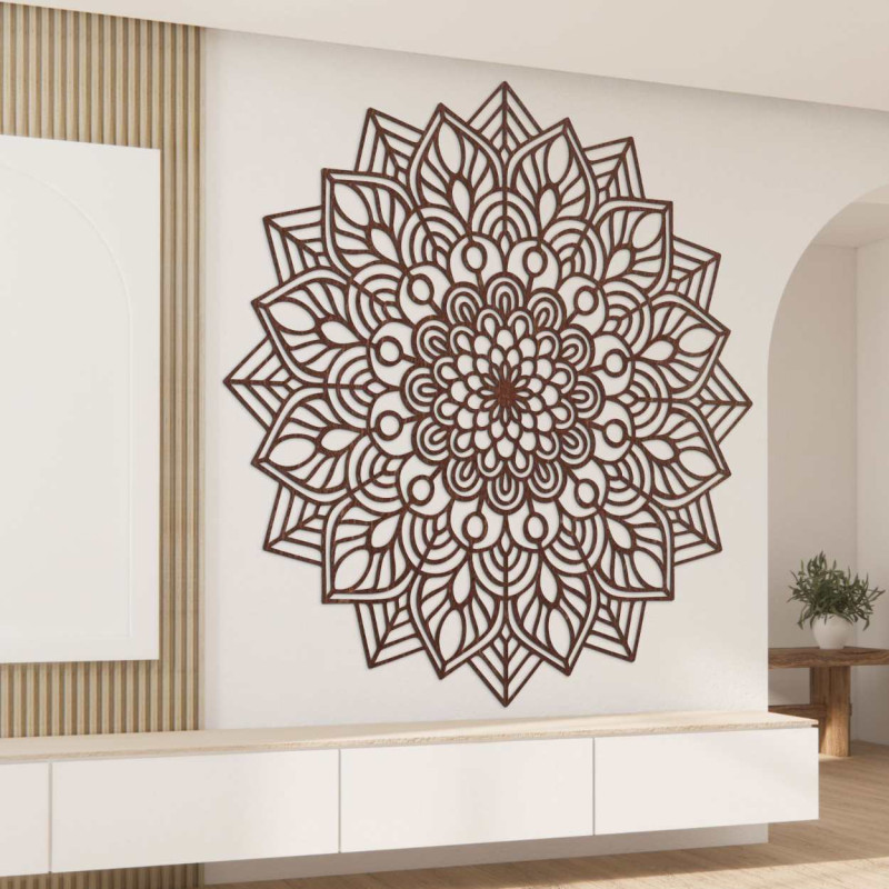 Drewniana mandala na ścianę - elegancka dekoracja