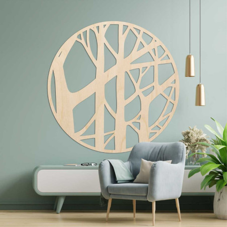 Rzeźbiony drewniany motyw drzewa jako dekoracja wnętrz Rzeźbiony drewniany motyw drzewa jako dekoracja wnętrz