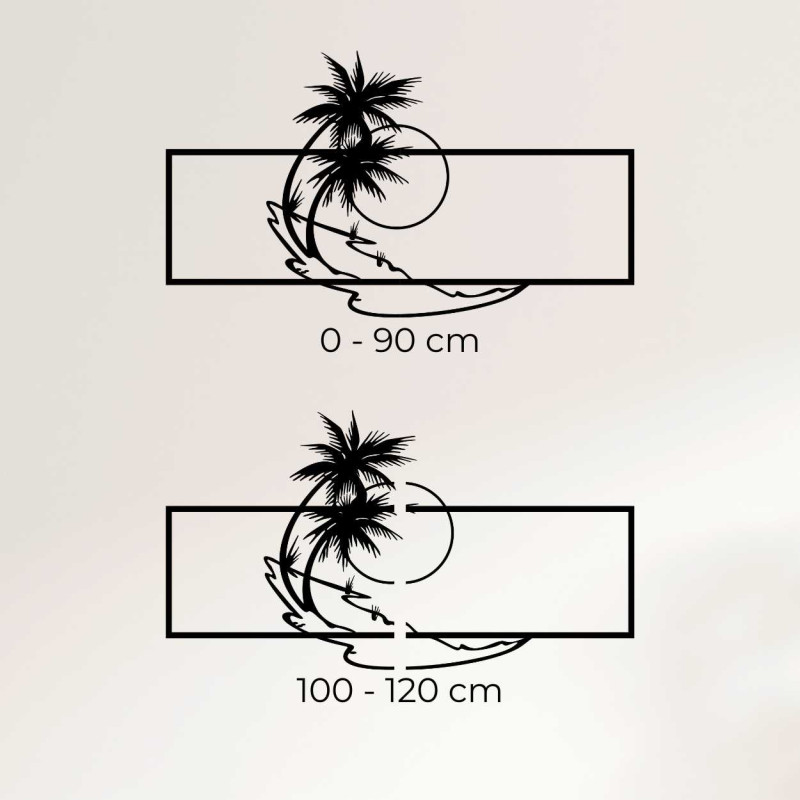 Drewniany panel dekoracyjny z palmami i...