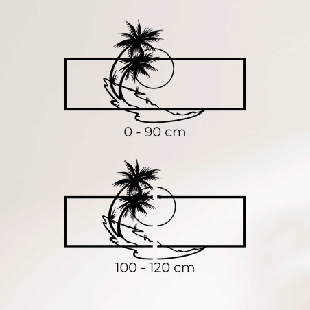 Drewniany panel dekoracyjny z palmami i zachodem słońca - PALMA