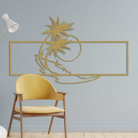 Tropikalny krajobraz z dwiema palmami i miękkimi liniami oceanu. Tropikalny krajobraz z dwiema palmami i miękkimi liniami oceanu.