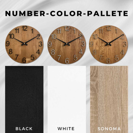 Zdjęcie tarczy zegara wykonanej z drewna o czystym i prostym wyglądzie.