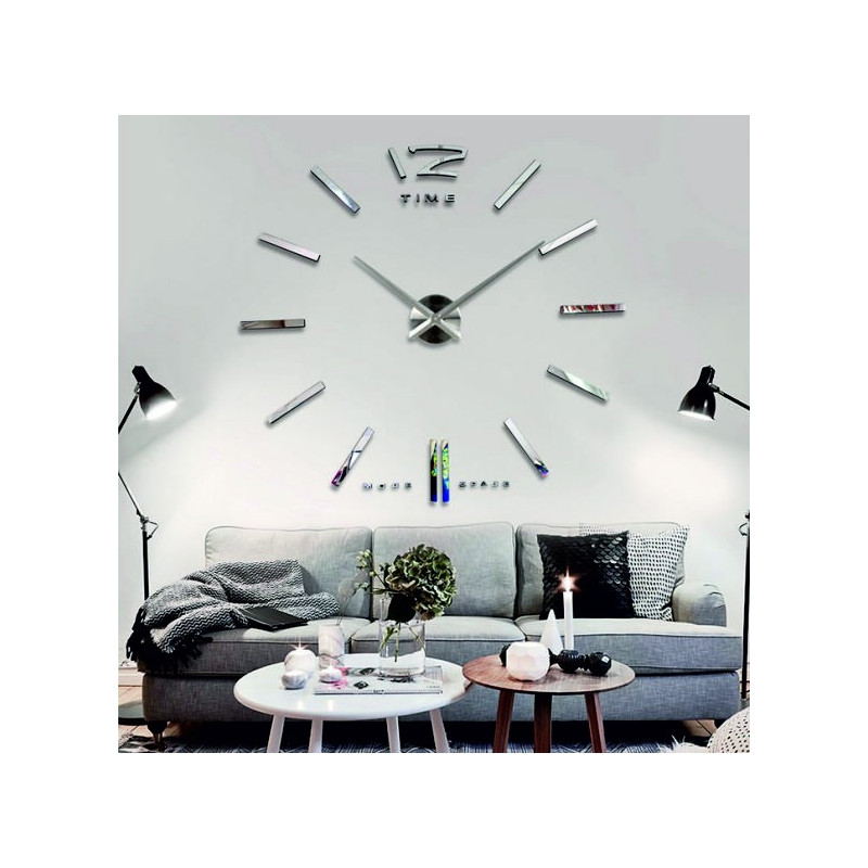 Wielki zegar ścienny 3D klej, nowoczesny zegar 3D na ścianę. Zegary ścienne do kuchni i salonu.