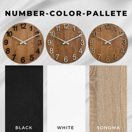 Zegar ścienny dębowy z cyframi arabskimi - DOMODRA