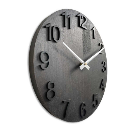 Prosty zegar ścienny z drewnianą podstawą bez cyfr