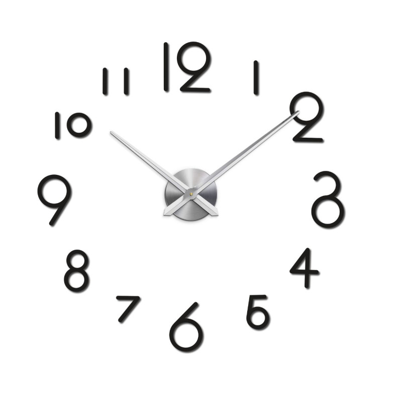 Czarny zegar ścienny do salonu