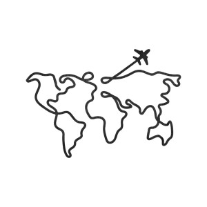 Designerska drewniana mapa świata na ścianę - WorldLines