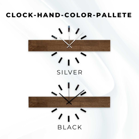 Duży drewniany zegar o nowoczesnym designie, do codziennego użytku.