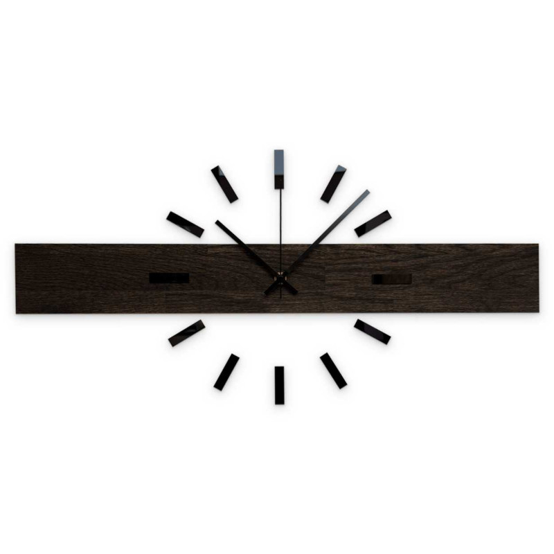Elegancki drewniany zegar ścienny o minimalistycznym motywie.