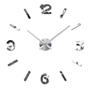 Duży zegar ścienny z lustrem 3D z pianki PMMA DIY 2