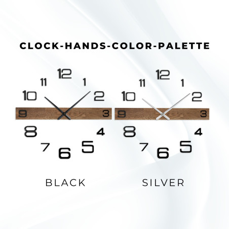 Duży drewniany zegar ścienny z charakterystycznymi czarnymi wskazówkami i oddzielnymi cyframi. Duży drewniany zegar ścienny z charakterystycznymi czarnymi wskazówkami i oddzielnymi cyframi.