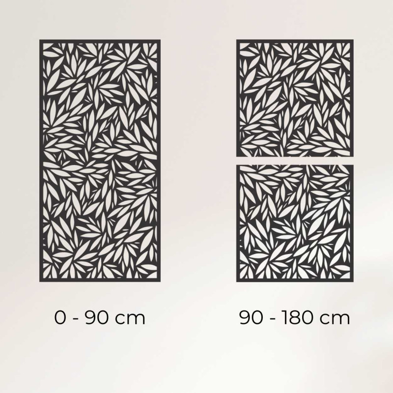 Drewniany panel ścienny z motywem roślinnym -...