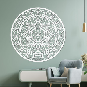 Elegancka drewniana mandala kwiat życia - AFORDI