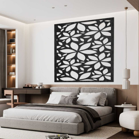 copy of Drewniana dekoracja ścienna kwiaty kwadrat - SAJFO