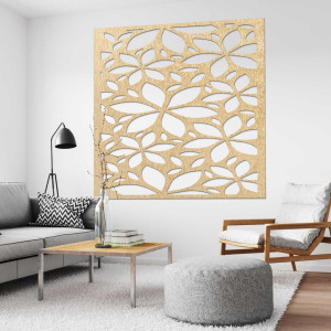 copy of Drewniana dekoracja ścienna kwiaty kwadrat - SAJFO 2