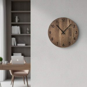 Minimalistyczny drewniany zegar jako designerska dekoracja