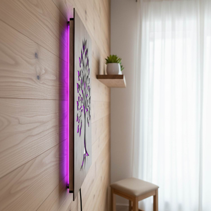 Obraz z drewna podświetlany LED "Drzewo Życia" dekoracja ścienna