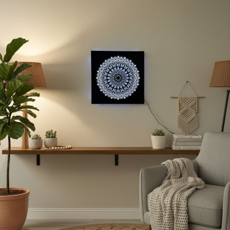 Obraz drewniany LED Mandala – mandala podświetlana