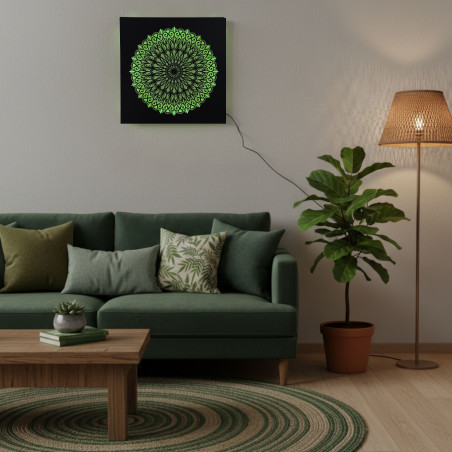 Obraz drewniany LED Mandala – mandala podświetlana