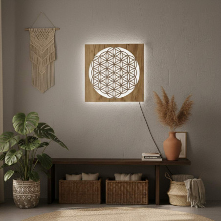 Obraz drewniany LED Mandala – mandala podświetlana
