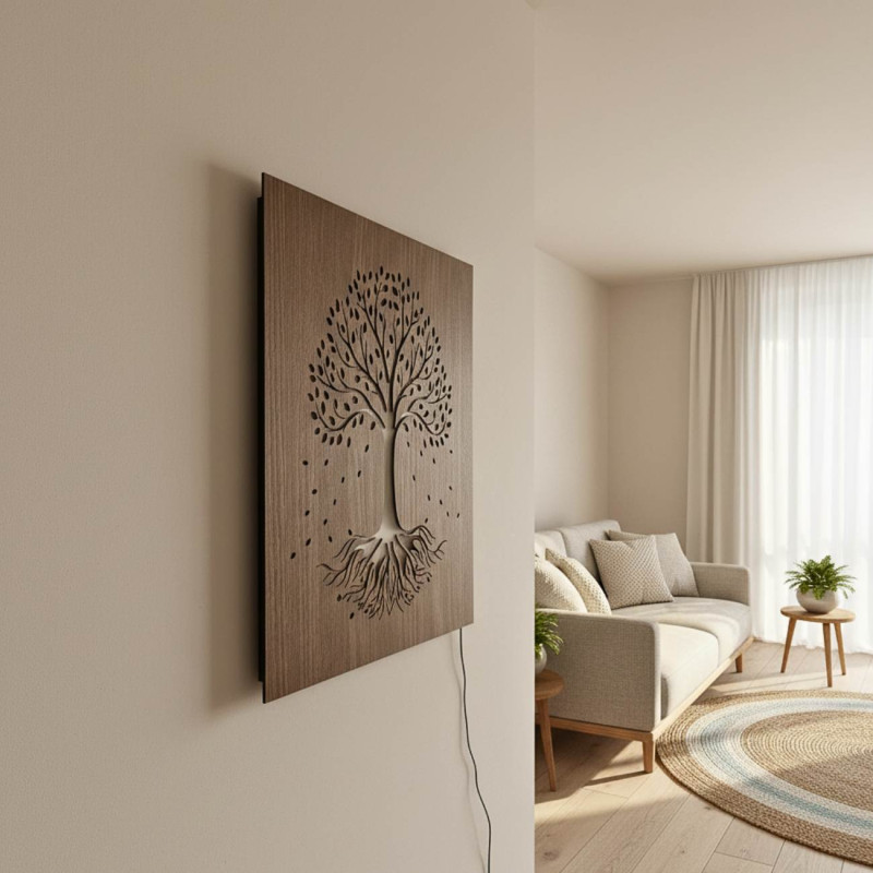 Obrazek drewniany LED Drzewo Życia z kolorowym podświetleniem RGB