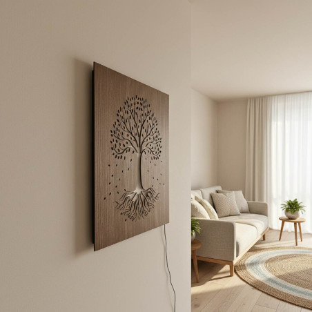 Obrazek drewniany LED Drzewo Życia z kolorowym podświetleniem RGB