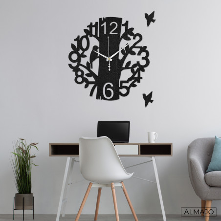 Drewniany zegar z ptakami - HELFERN