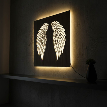 Obrazek drewniany LED - mandala Kwiat Życia z nowoczesnym oświetleniem RGB